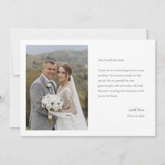 エレガシンプルントウェディング サンキューカード (裏面)