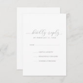エレガシンプルントウェディングRSVPカード 招待状 (正面/裏面)