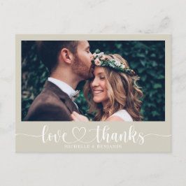 エレガシンプルントウエディングサンキュー写真はがき ポストカード