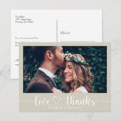 エレガシンプルントウエディングサンキュー写真はがき ポストカード (正面/裏面)