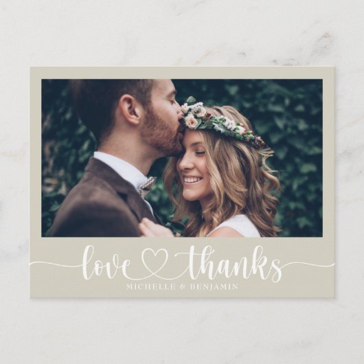 エレガシンプルントウエディングサンキュー写真はがき ポストカード (正面)
