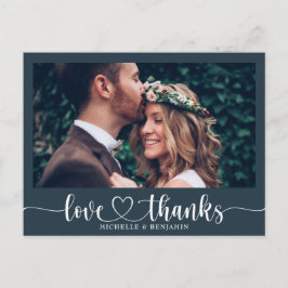 エレガシンプルントウエディングサンキュー写真はがき ポストカード