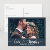 エレガシンプルントウエディングサンキュー写真はがき ポストカード (正面/裏面)