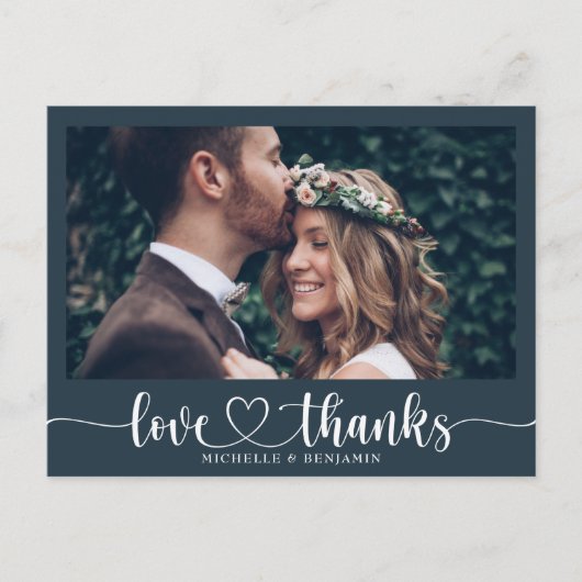エレガシンプルントウエディングサンキュー写真はがき ポストカード (正面)