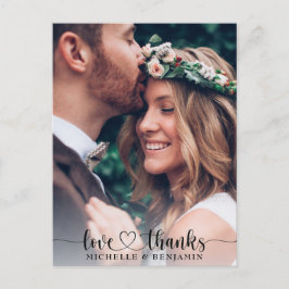 エレガシンプルントウエディングサンキュー写真はがき ポストカード