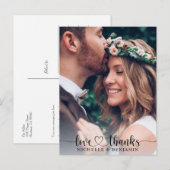 エレガシンプルントウエディングサンキュー写真はがき ポストカード (正面/裏面)