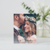 エレガシンプルントウエディングサンキュー写真はがき ポストカード (スタンド正面)