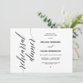 エレガシンプルント結婚式リハーサルディナーカード 招待状 (スタンド正面)