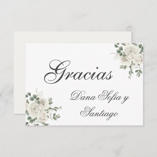 エレガスペインのントウェディング 出欠カード (正面/裏面)