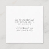 エレガタンケーキベイカーパティシシェフ スクエア名刺 (裏面)