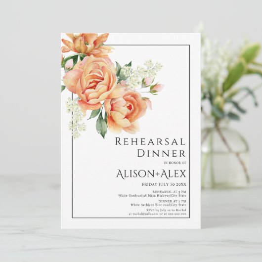 エレガナーそれぞれの牡丹の花のリハーサルディナー 招待状 (スタンド正面)