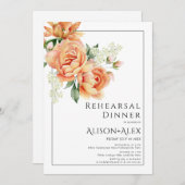 エレガナーそれぞれの牡丹の花のリハーサルディナー 招待状 (正面/裏面)
