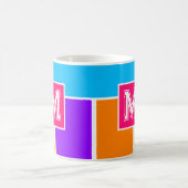 エレガパーソナライズされたンスモノグラムの: 鮮やか コーヒーマグカップ (中央)
