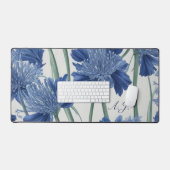 エレガパーソナライズされたンス：アガパンツスフローライニシャル デスクマット (キーボード&マウス)