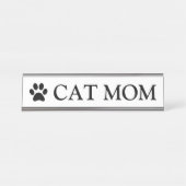 エレガパーソナライズされたンス: Cat Mom デスクネームプレート (正面)