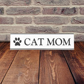 エレガパーソナライズされたンス： Cat Mom デスクネームプレート