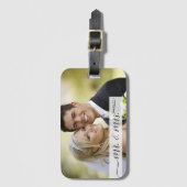 エレガパーソナライズされたントなウェディングラゲージタグ ラゲッジタグ (正面縦)