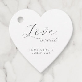 エレガパーソナライズされたントな結婚式のハート型 フェイバータグ