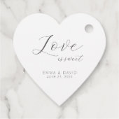 エレガパーソナライズされたントな結婚式のハート型 フェイバータグ (裏面)