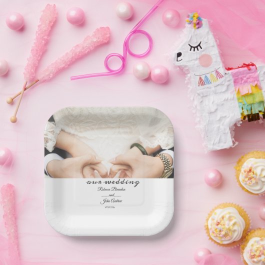 エレガパーソナライズされたントウェディングパーティー紙プレート ペーパープレート (パーティー)