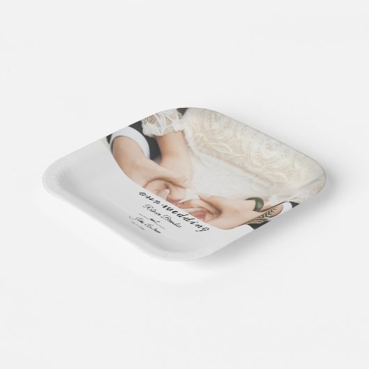 エレガパーソナライズされたントウェディングパーティー紙プレート ペーパープレート (傾斜あり)