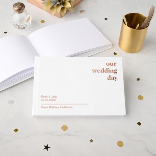 エレガパーソナライズされたントウェディング披露宴婚約 ゲストブック (正面見開き)