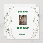 エレガパーソナライズされたントウェディング招待状 セーブザデート (正面/裏面)