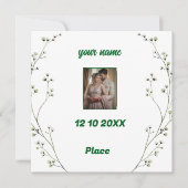 エレガパーソナライズされたントウェディング招待状 セーブザデート (正面)