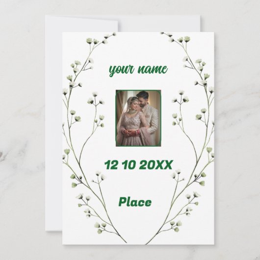 エレガパーソナライズされたントウェディング招待状 招待状 (正面)