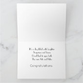 エレガパーソナライズされたントウェディング祝いカード カード (内部)