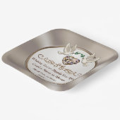 エレガパーソナライズされたントウェディング紙プレート,カスタム ペーパープレート (傾斜あり)