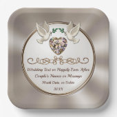 エレガパーソナライズされたントウェディング紙プレート,カスタム ペーパープレート (正面)