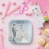 エレガパーソナライズされたントウェディング ペーパープレート (パーティー)