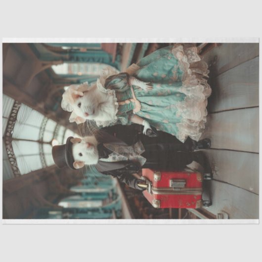 エレガビクトリアンンドレスのマウスカップルの切り離し 薄葉紙 (正面)