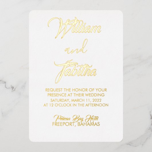 エレガフォーマルントウェディングフォイル招待状 箔招待状 (正面)