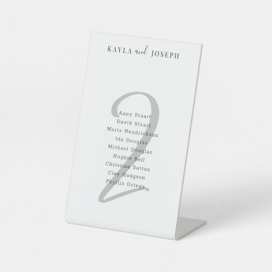エレガミニマルントウェディングゲストリストテーブル2 台座サイン (正面)