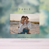 エレガミニマルントウェディングスクリプトフォトテーブル番号 アクリルサイン (ニュートラル)