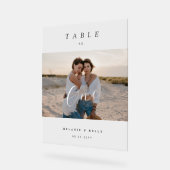 エレガミニマルントウェディングスクリプトフォトテーブル番号 アクリルサイン (傾斜)