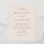 エレガモダンンスバラ金ゴールド結婚写真 箔招待状 (正面)