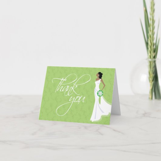 エレガモダンンスブライダルシャワーサンキュー サンキューカード (正面)