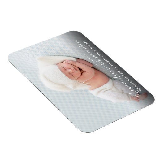 エレガモダンンス写真男の赤ちゃん誕生発表 マグネット (右側)