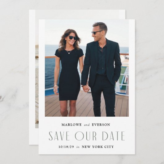 エレガモダンンス写真Save the Date Card 招待状 (正面/裏面)