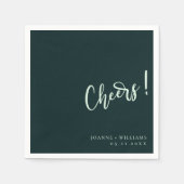 エレガモダンンス！濃い緑の手結婚文字 スタンダードカクテルナプキン (正面)