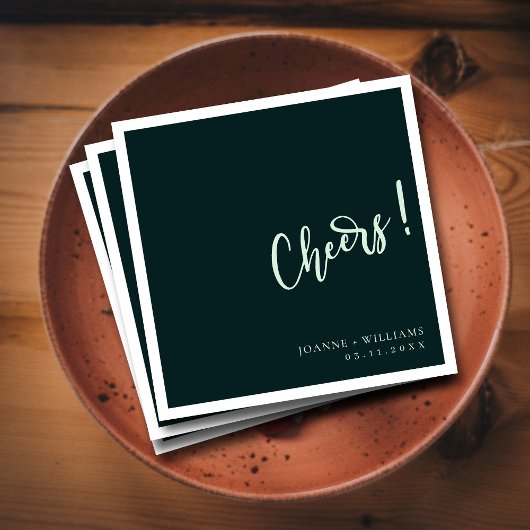 エレガモダンンス！濃い緑の手結婚文字 スタンダードカクテルナプキン