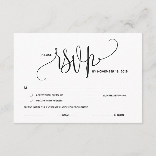 エレガモダンンスRSVP（応答）エンクロージャカード エンクロージャーカード (正面)