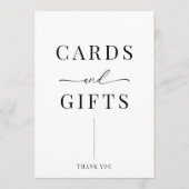 エレガモダンントなウェディングカードとギフトサイン (正面)