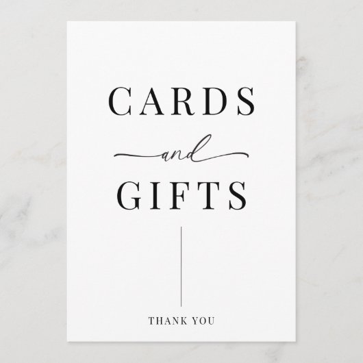 エレガモダンントなウェディングカードとギフトサイン (正面)