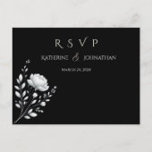 エレガモダンントなウェディング白黒の花 ポストカード (正面)