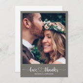 エレガモダンントな結婚式ありがとう写真カード サンキューカード (正面/裏面)