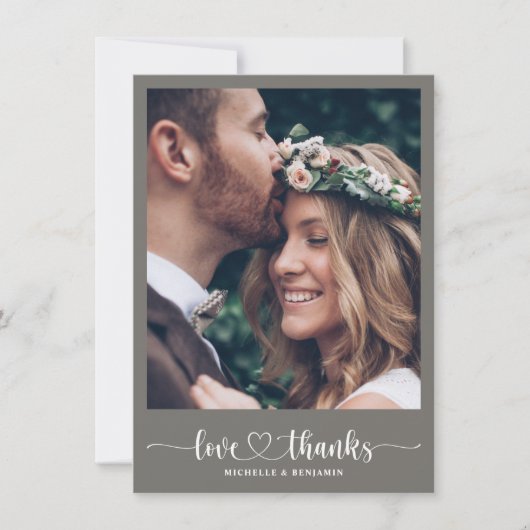 エレガモダンントな結婚式ありがとう写真カード サンキューカード (正面)
